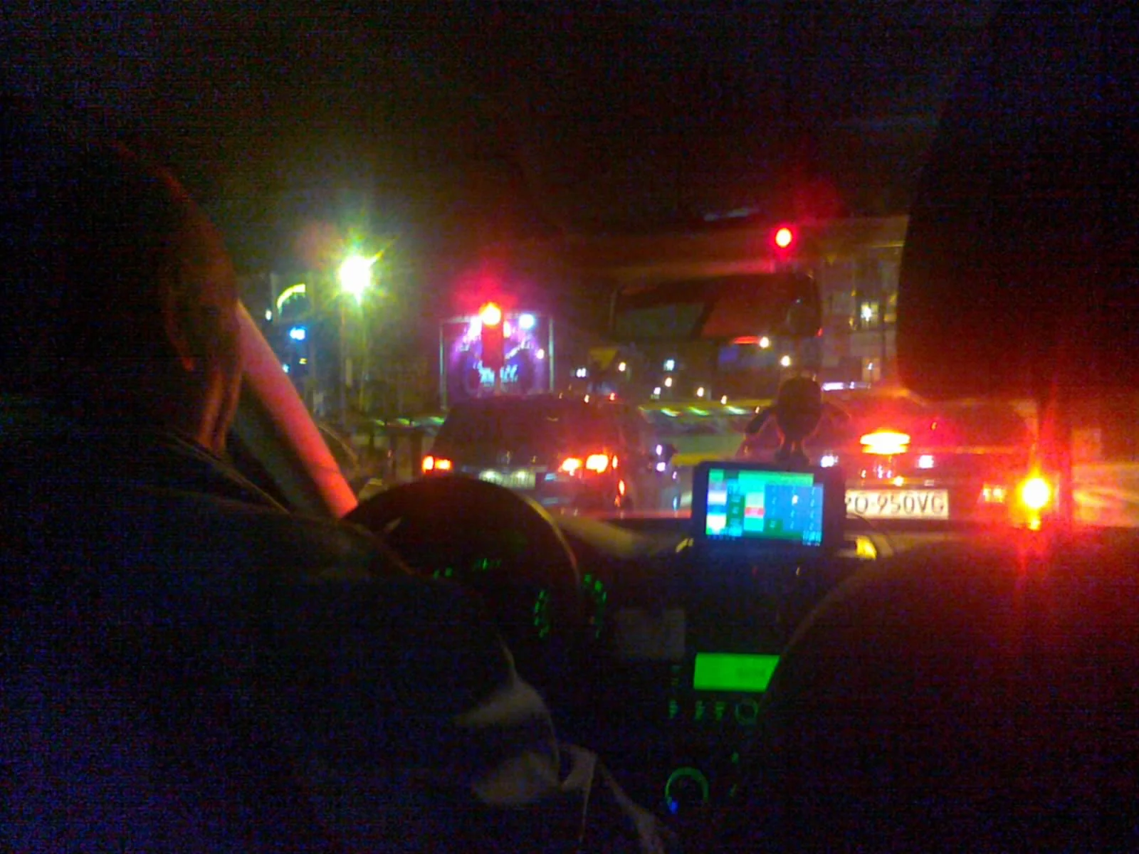 Okolice Dworca PKP widziane z wnętrza taxi, Poznań