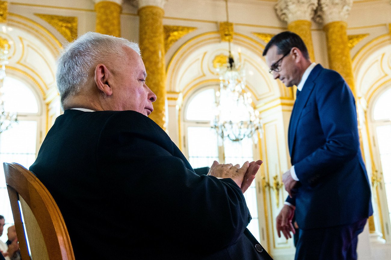 Prezes PiS Jarosław Kaczyński i premier Mateusz Morawiecki.