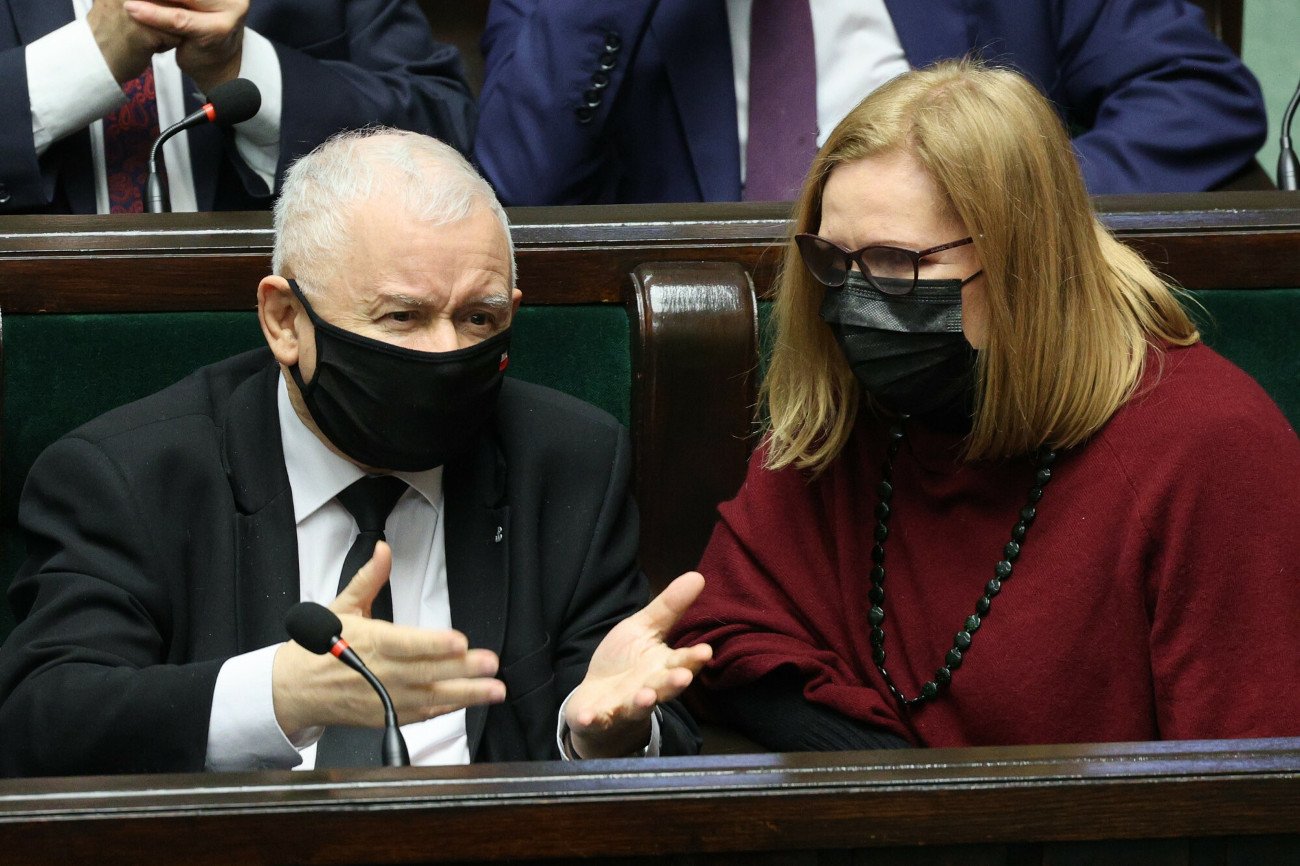 Prezes PiS Jarosław Kaczyński i wicemarszałek Sejmu Małgorzata Gosiewska