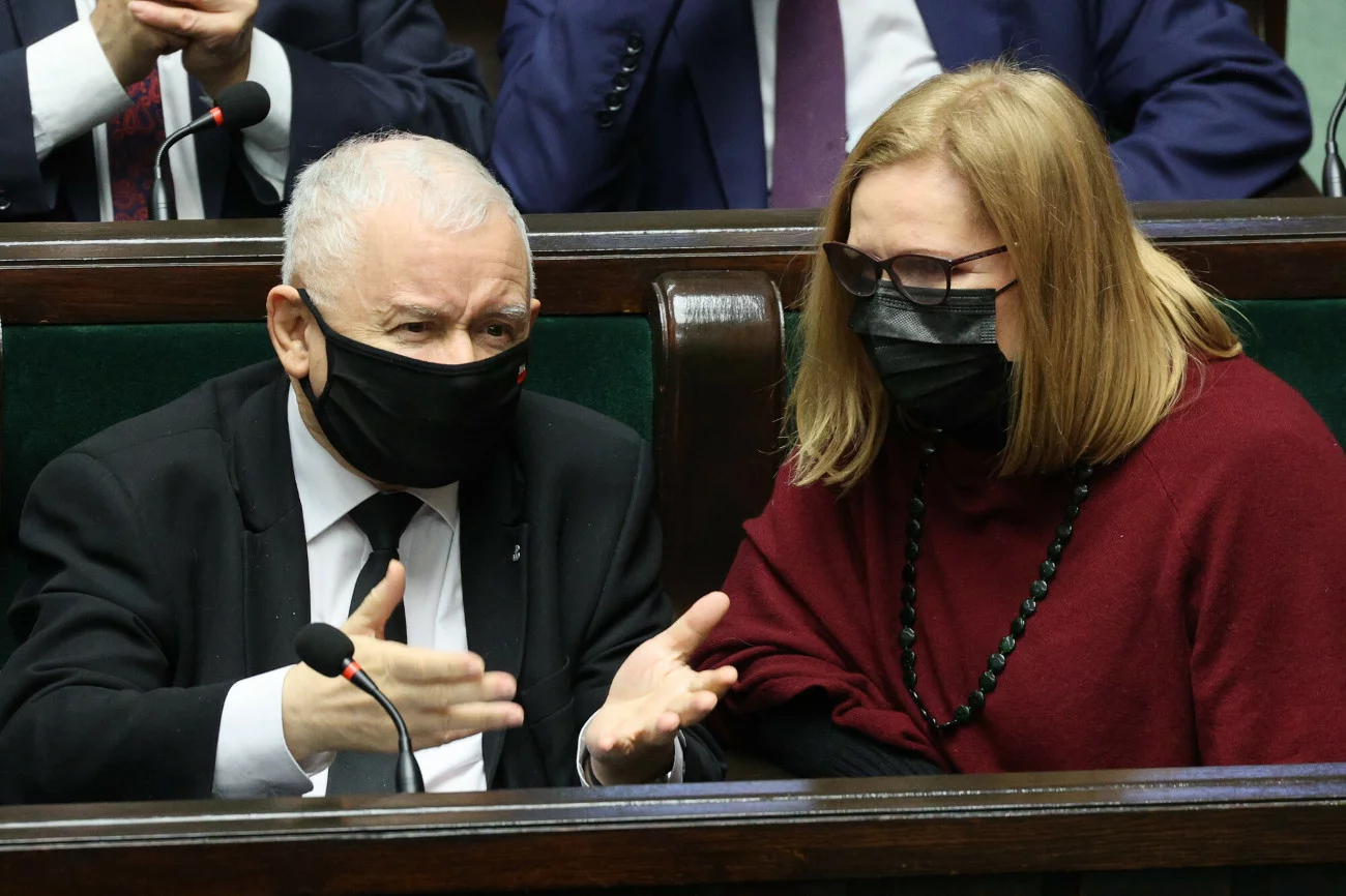Prezes PiS Jarosław Kaczyński i wicemarszałek Sejmu Małgorzata Gosiewska