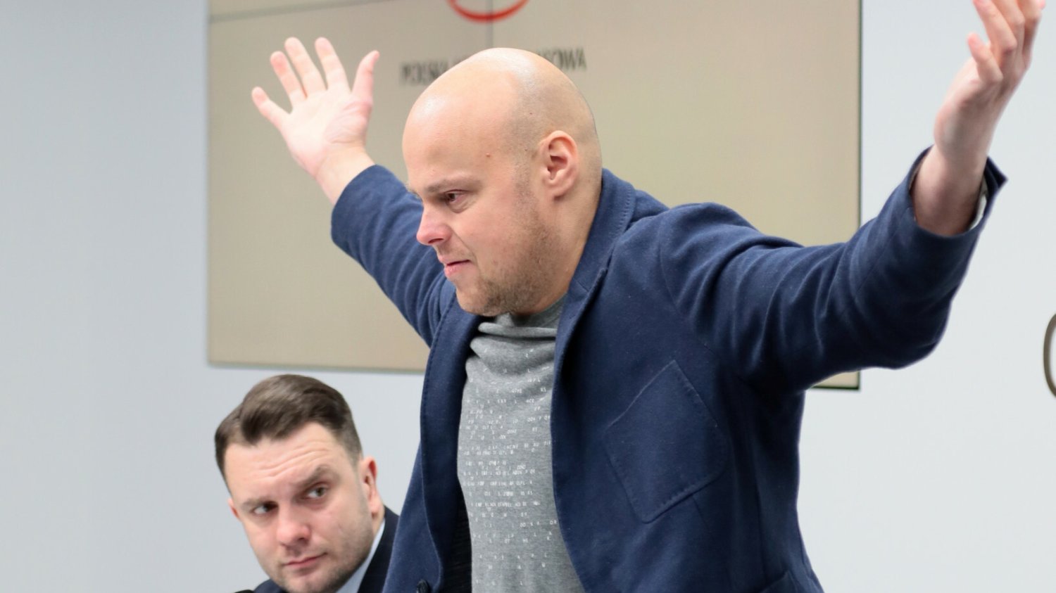 Na konferencji Łukasza Mejzy wystąpił Tomasz Guzowski.