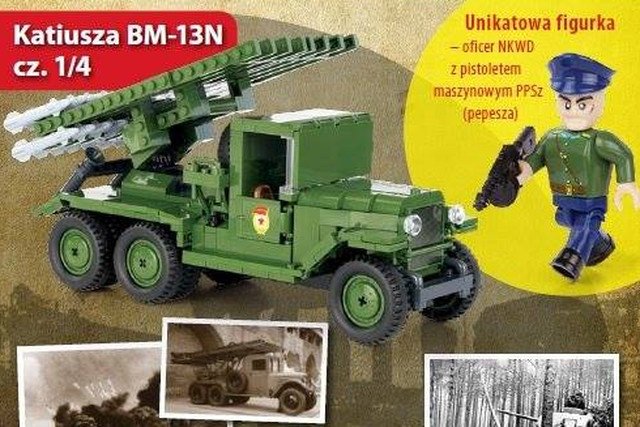 Firma COBI SA zachęca dzieci do zabawy figurką oficera NKWD.