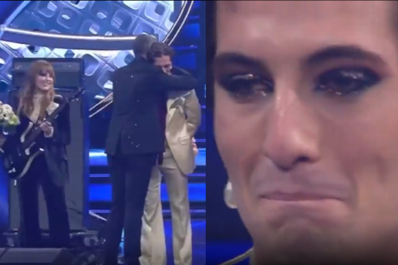 Damiano David z Maneskin popłakał się na scenie we włoskim San Remo.
