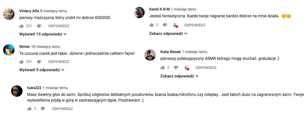Widzowie nie skąpią miłych snów, jeśli twórca ASMR jest dobry