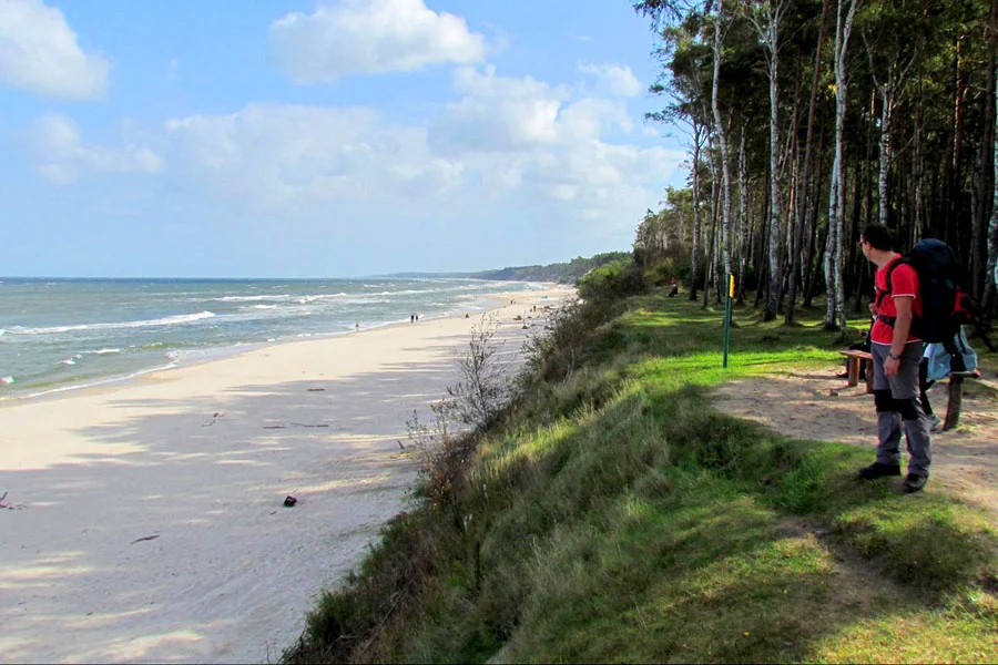 Plaża przy kempingu w Rowach