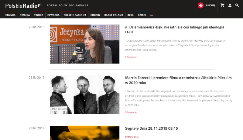 Na stronie Polskiego Radia można wciąż znaleźć ślad po usuniętym programie.