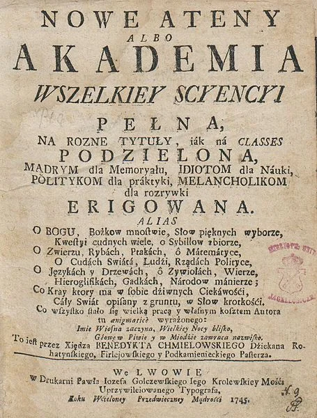 Strona tytułowa „Nowych Aten”.