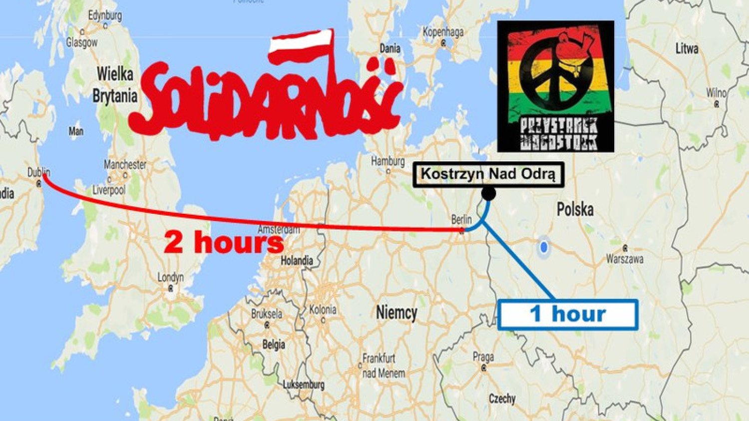 Oto "droga ku wolności" dla Bono i całego zespołu U2. To tylko 2 godziny lotu.