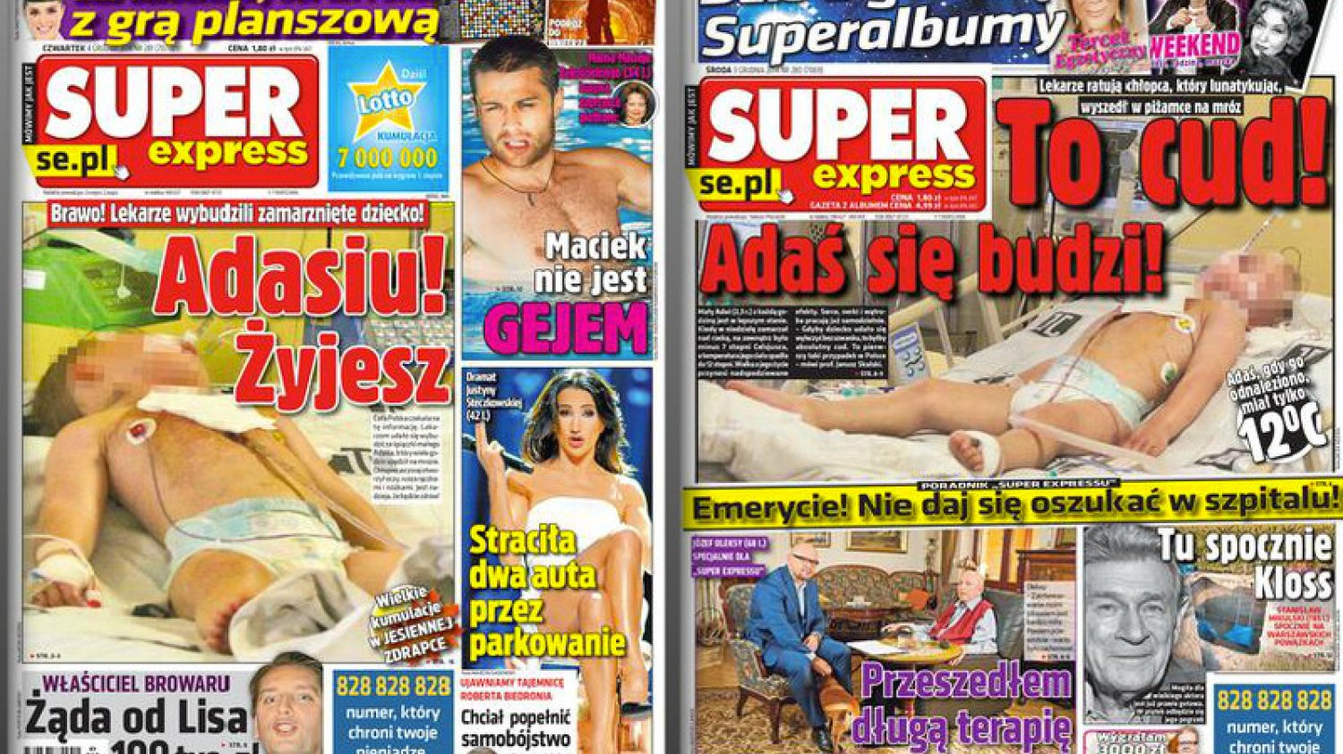 "Super Express" opublikował zdjęcia walczącego o życie Adasia. Szpital: "Naruszono wszelkie wcześniejsze ustalenia"