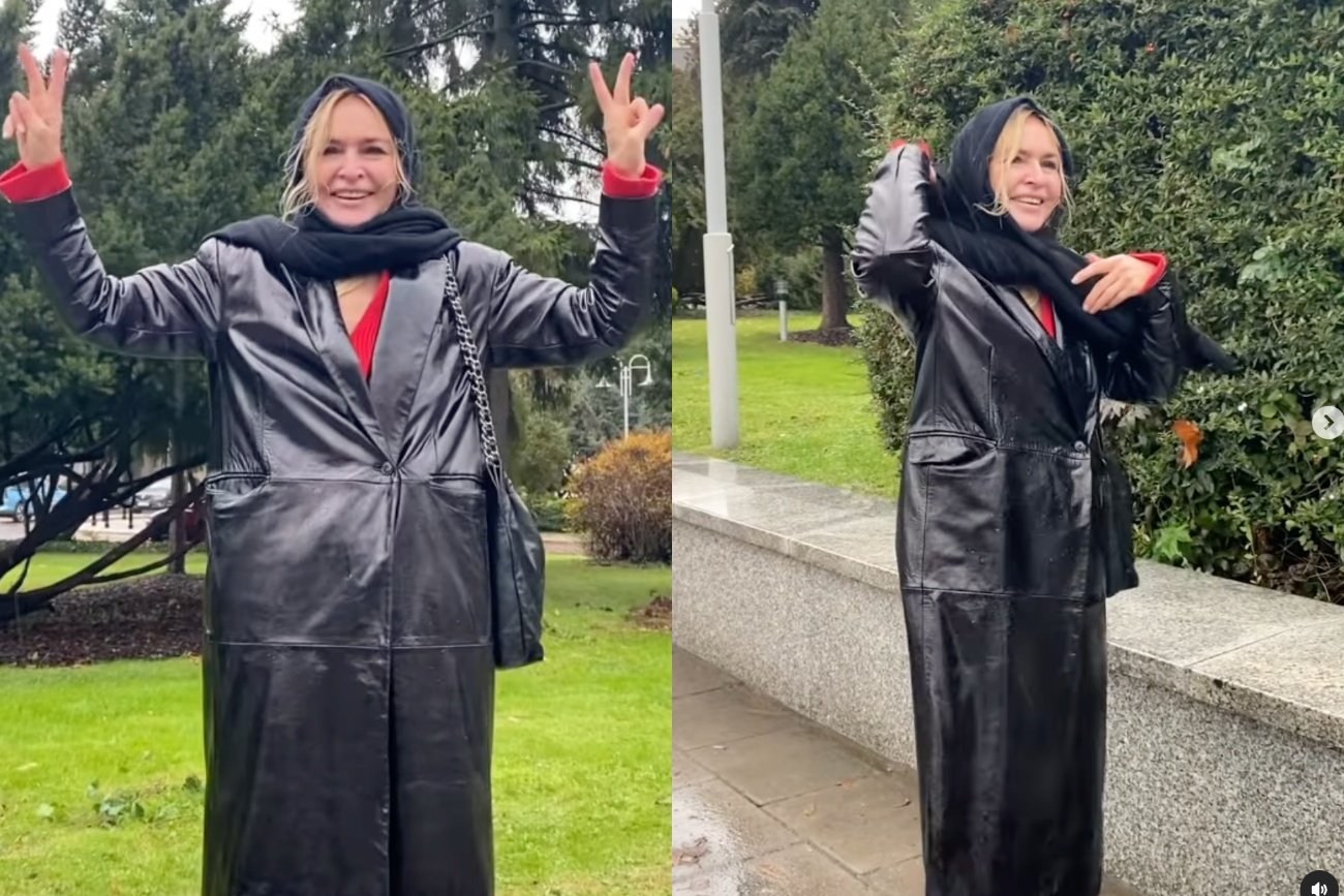 Monika Olejnik raduje się pod Sejmem. Świętuje zniknięcie barierek [WIDEO]