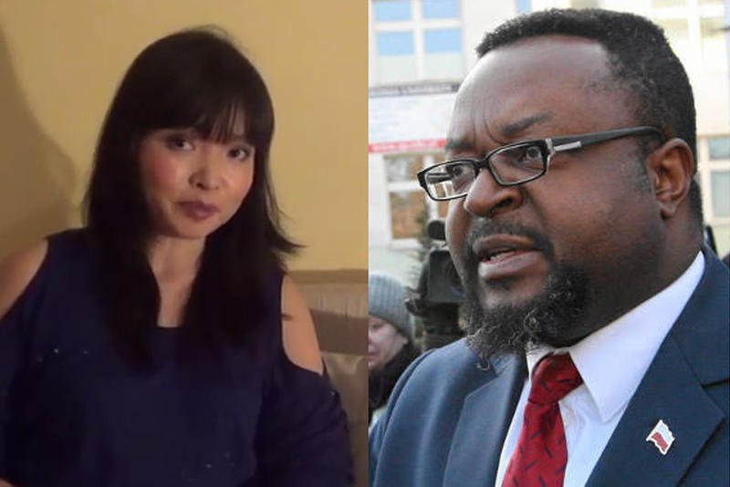 Polska wietnamskiego pochodzenia Ton Van Anh i kandydatka na radną w Warszawie oraz poseł John Godson