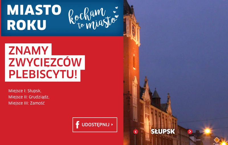 Słupsk został miastem roku 2016