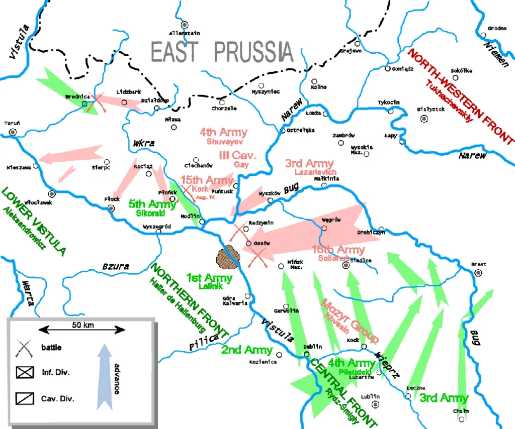 Druga faza Bitwy Warszawskiej - kontratak Wojska Polskiego.