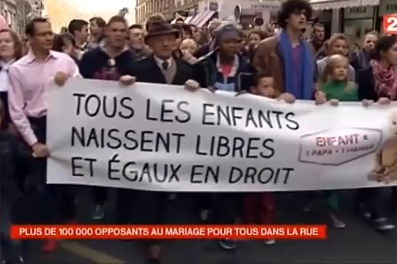 Francja wyszła na ulice zaprotestować przeciwko legalizacji małżeństw homoseksualnych i przyznaniu im prawa do adopcji dzieci