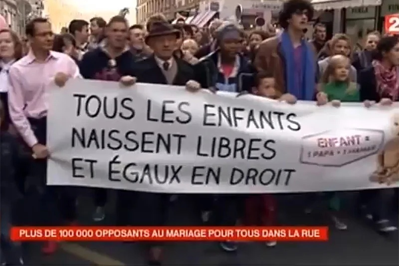 Francja wyszła na ulice zaprotestować przeciwko legalizacji małżeństw homoseksualnych i przyznaniu im prawa do adopcji dzieci
