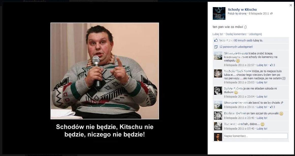 Mem z Kononowiczem "Nie będzie niczego", 80 lajków, 12 udostępnień