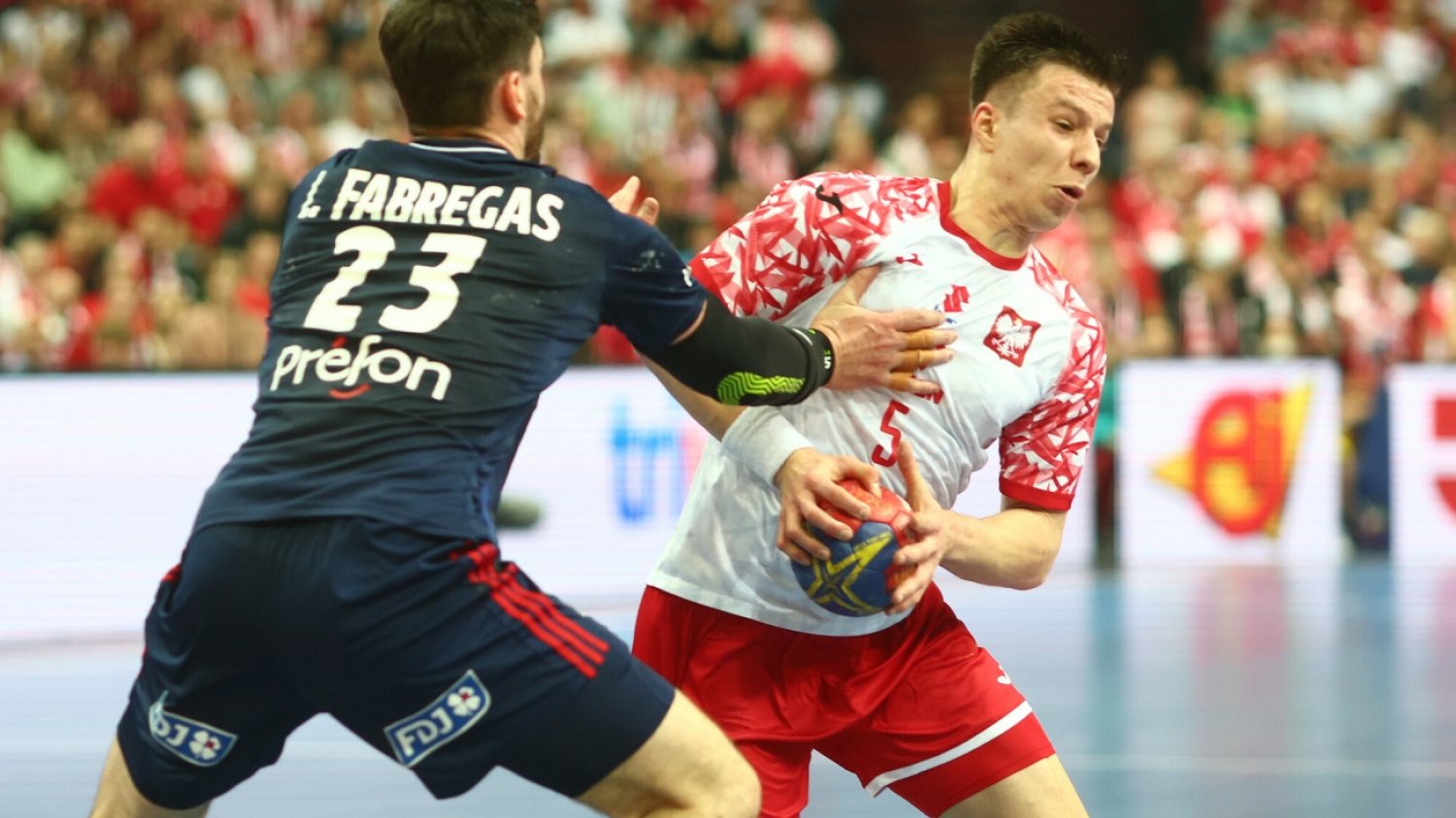 Kadr z meczu Francja – Polska.