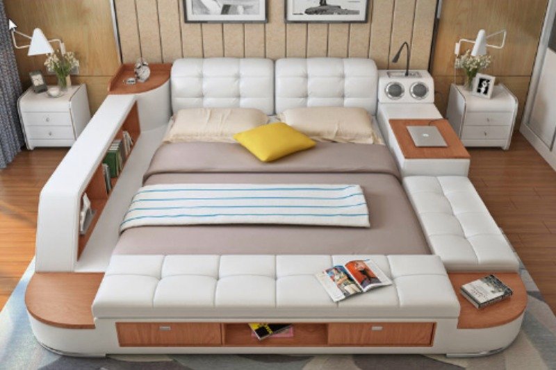 To łóżko to sen wszystkich, którzy kochają się relaksować. Schowacie tu ukochane książki, obejrzycie seriale i posłuchacie muzyki. Jest tak wygodnie, że można tam spędzać całe dnie