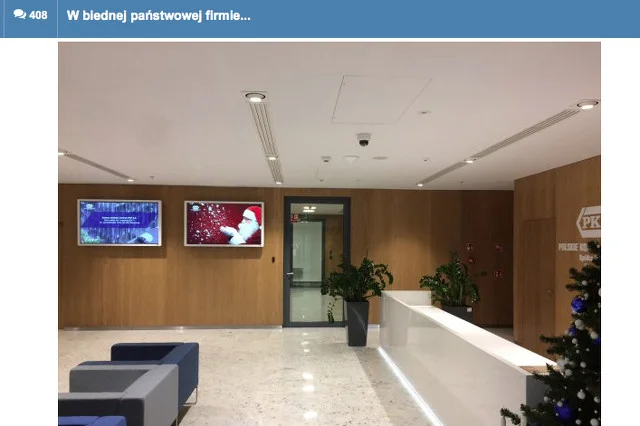 Super drogie interaktywne ekrany w roli ściennych "telewizorków" wyświetlających pocztówki.