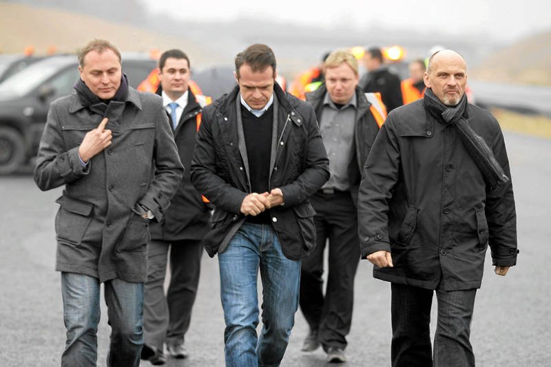 Sławomir Nowak na budowie A2