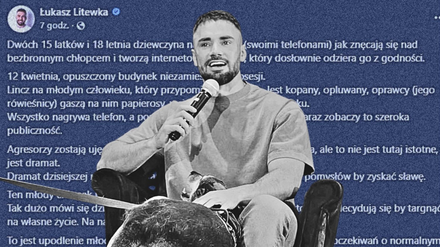Ostatni post Łukasza Litewki przed wypadkiem. Do końca walczył o słabszych