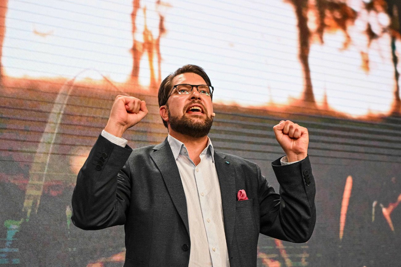 Lider Szwedzkich Demokratów Jimmie Akesson. Jego partia zdobyła w wyborach ponad 20 proc. głosów.