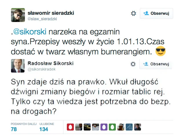 Tweet Sławomira Sieradzkiego