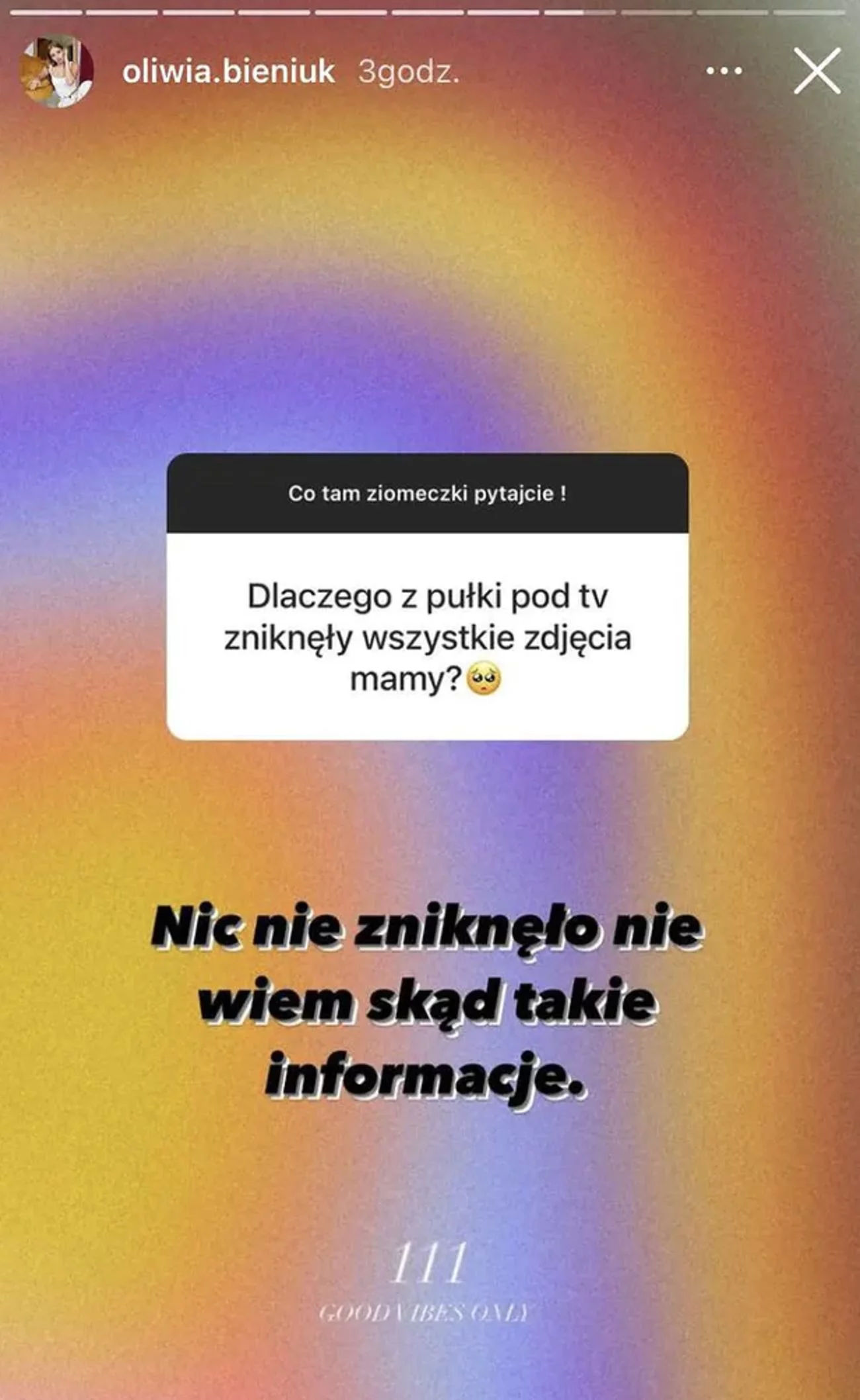 Oliwia Bieniuk odpowiada internautom. W jej domu zniknęły zdjęcia mamy