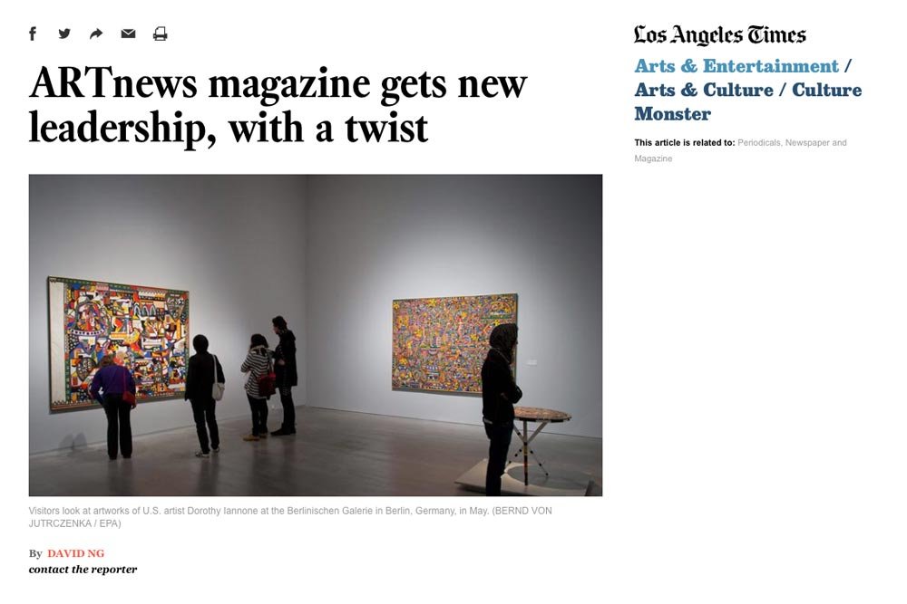 O zakupie ARTnews informował między innymi prestiżowy dziennik Los Angeles Times