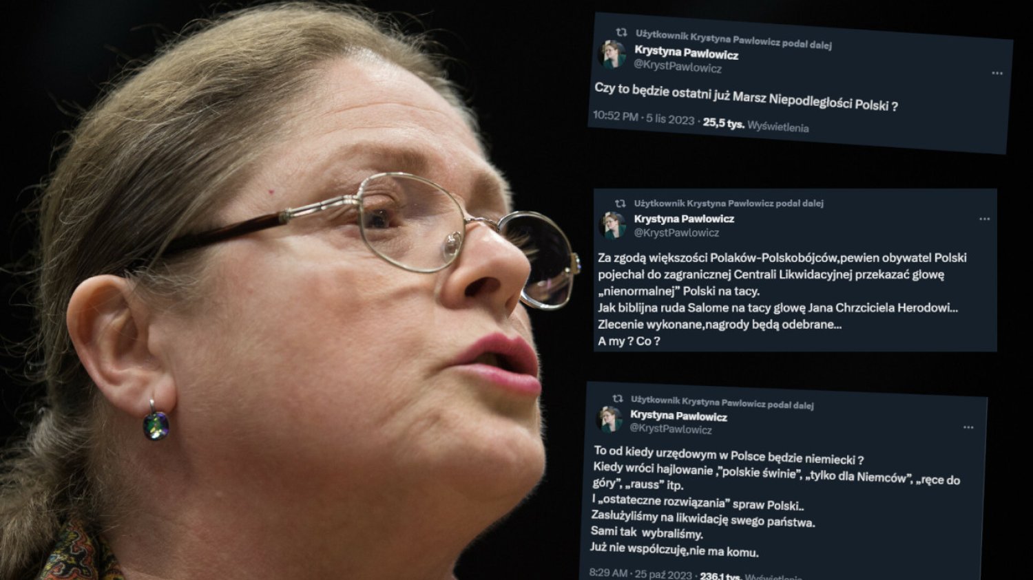 Wpisy Krystyny Pawłowicz w mediach społecznościowych szokują