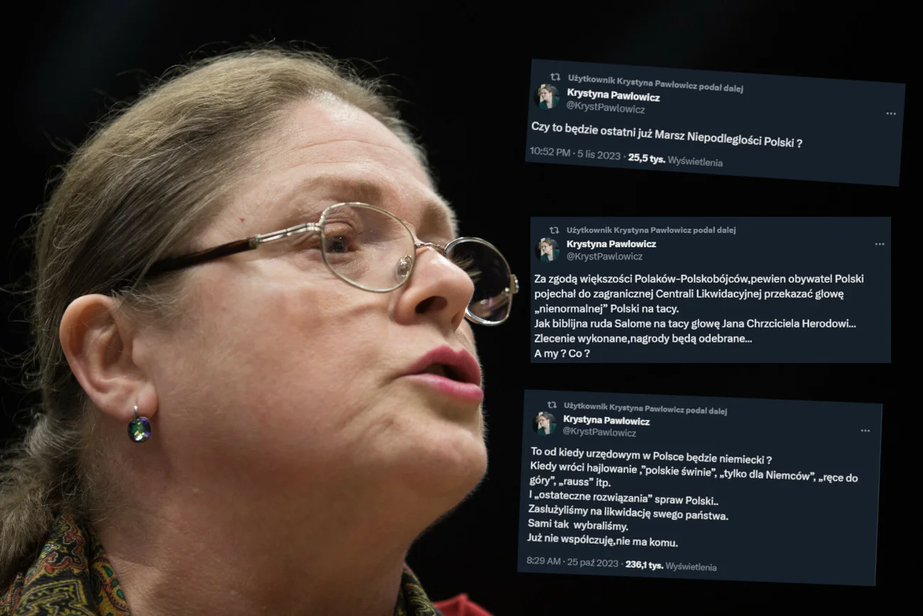 Wpisy Krystyny Pawłowicz w mediach społecznościowych szokują