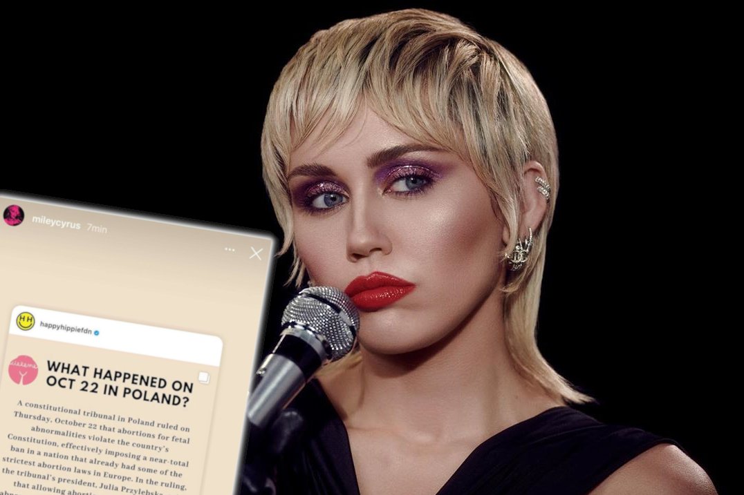 Miley Cyrus wsparła protestujących w Polsce