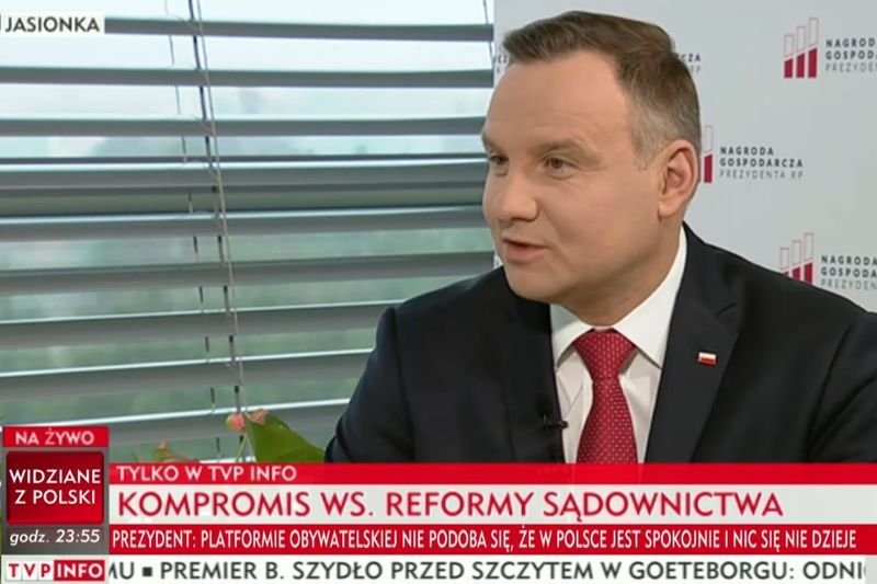 Prezydent Andrzej Duda udzielił wywiadu TVP Info