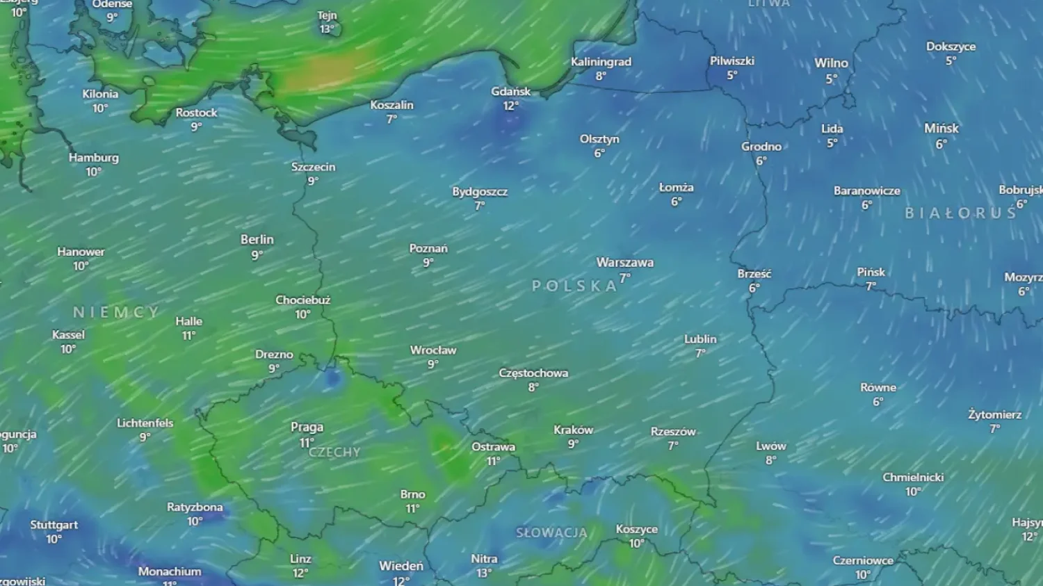 Antycyklon Petralilly - mapa pogodowa Polski