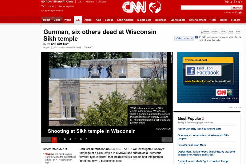 Strona internetowa CNN