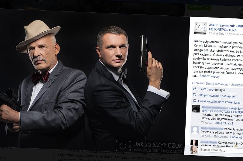 Facebookowy profil fotografa Jakub Szymczuka szybko stał się bardzo popularny wśród fanów Janusza Korwin-Mikkego i Kongresu Nowej Prawicy.
