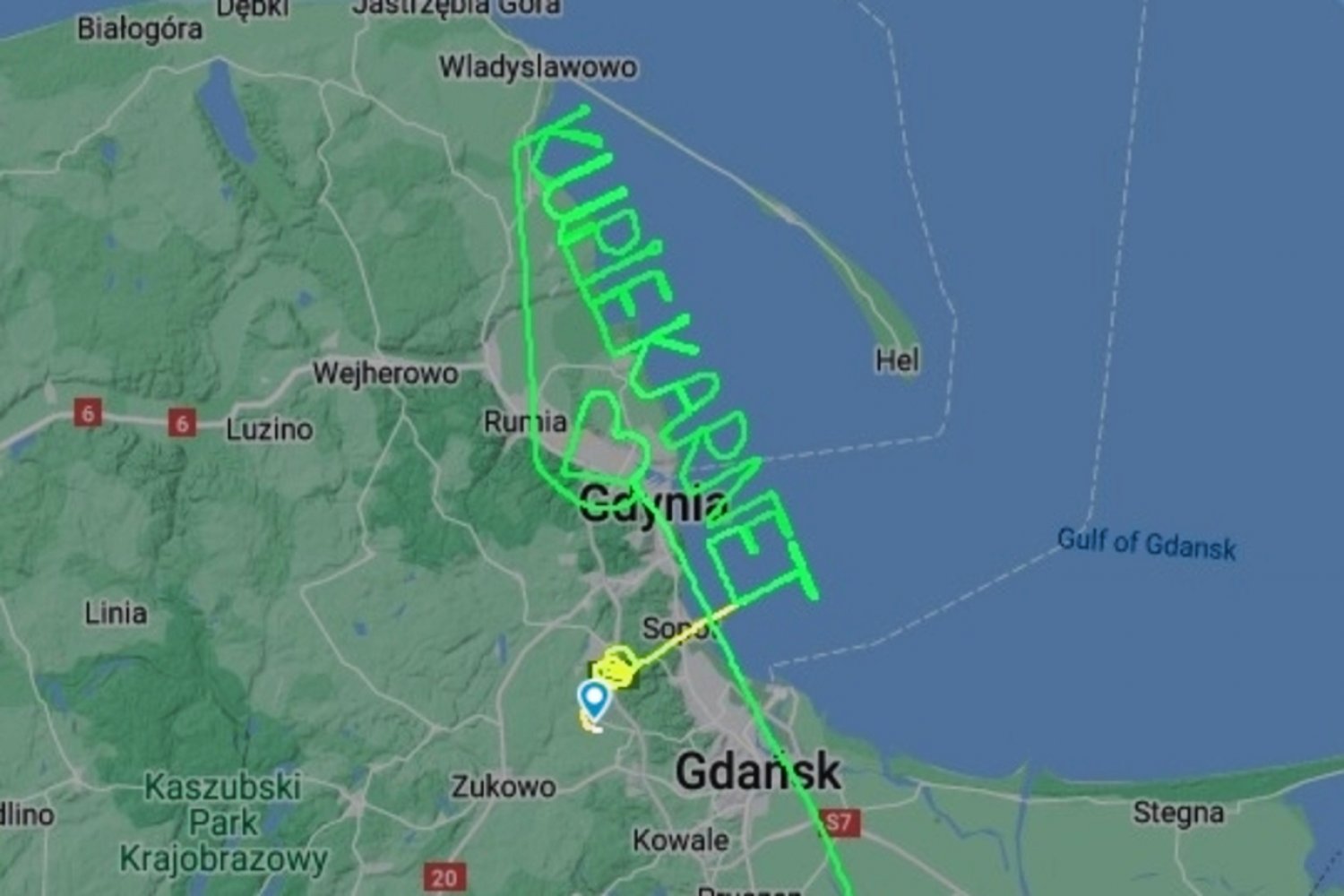 Pilot samolotu napisał na niebie, że kupi karnet na Open'era. Pilot samolotu napisał na niebie, że kupi karnet na Open'era.