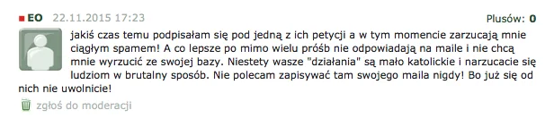 Być może łatwiej wypisać się z CitizenGo niż z Kościoła rzymskokatolickiego, ale to nie znaczy, że jest to łatwe.
