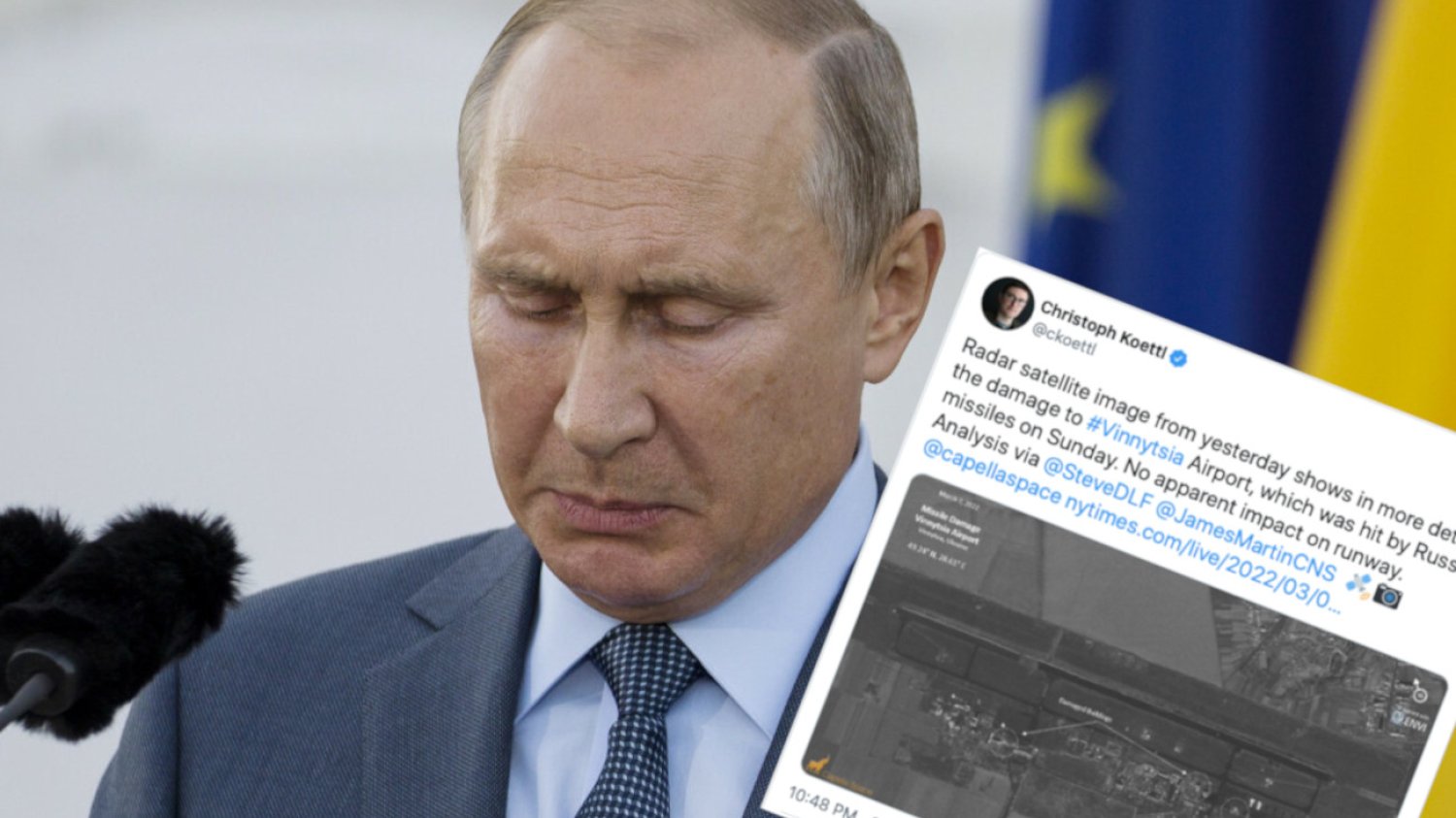 Z ustaleń dziennikarza śledczego wynika, że Władimir Putin miał być "wściekły", gdy dowiedział się, że jego wojsko ostrzelało lotnisko w Winnicy najdroższymi pociskami.