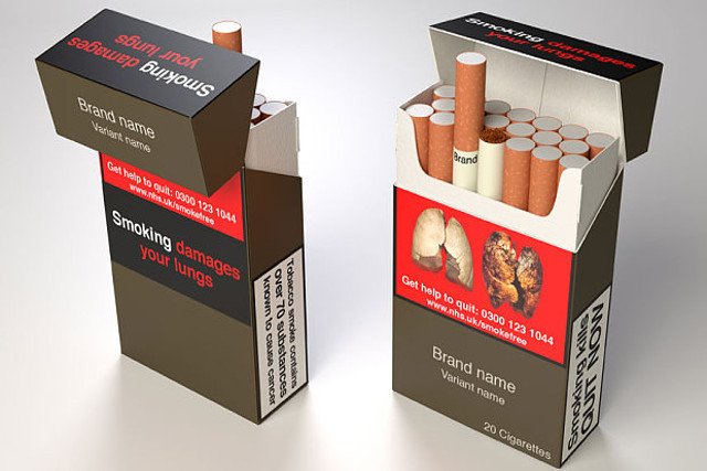 Przykład tzw. plain packaging, czyli ujednoliconych opakowań papierosów, tak wygląda brytyjski projekt dla Unii Europejskiej