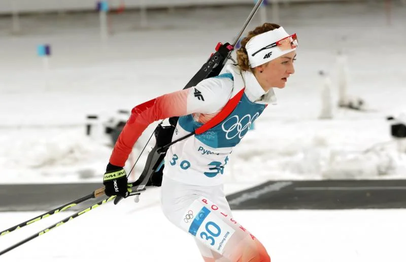 Hojnisz-Staręga podczas zimowej olimpiady w 2018 roku. Hojnisz-Staręga mistrzynią Europy w biathlonie.