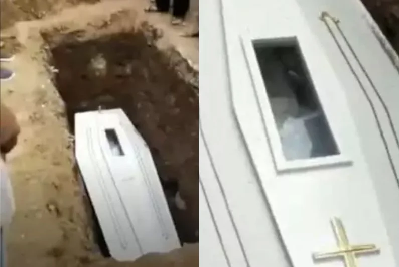 Mrożące krew w żyłach nagranie zarejestrowano na pgorzebie