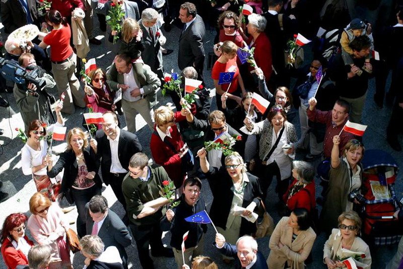 Tak było w Warszawie 1 maja 2004 roku, gdy Polska weszła do UE.