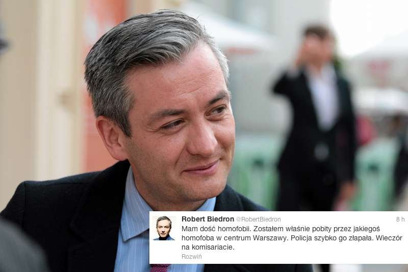 Robert Biedroń został pobity w centrum Warszawy