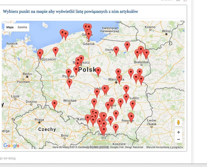 Wizyty krajowe Andrzeja Dudy – mapa ze strony prezydenta.