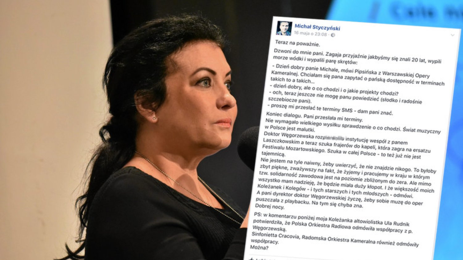 Alicja Węgorzewska pełniąca obowiązki dyrektora WOK-u szuka oszczędności w zatrudnianiu artystów na "śmieciówkach". To nie mogło zostać niezauważone.