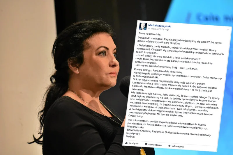 Alicja Węgorzewska pełniąca obowiązki dyrektora WOK-u szuka oszczędności w zatrudnianiu artystów na "śmieciówkach". To nie mogło zostać niezauważone.