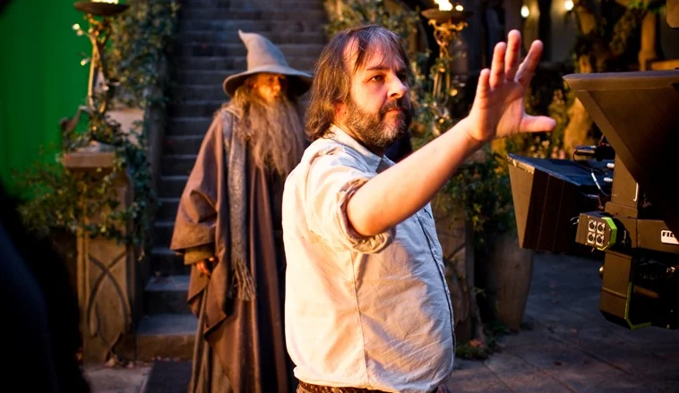 Peter Jackson na planie "Hobbita: Niezwykłej podróży".