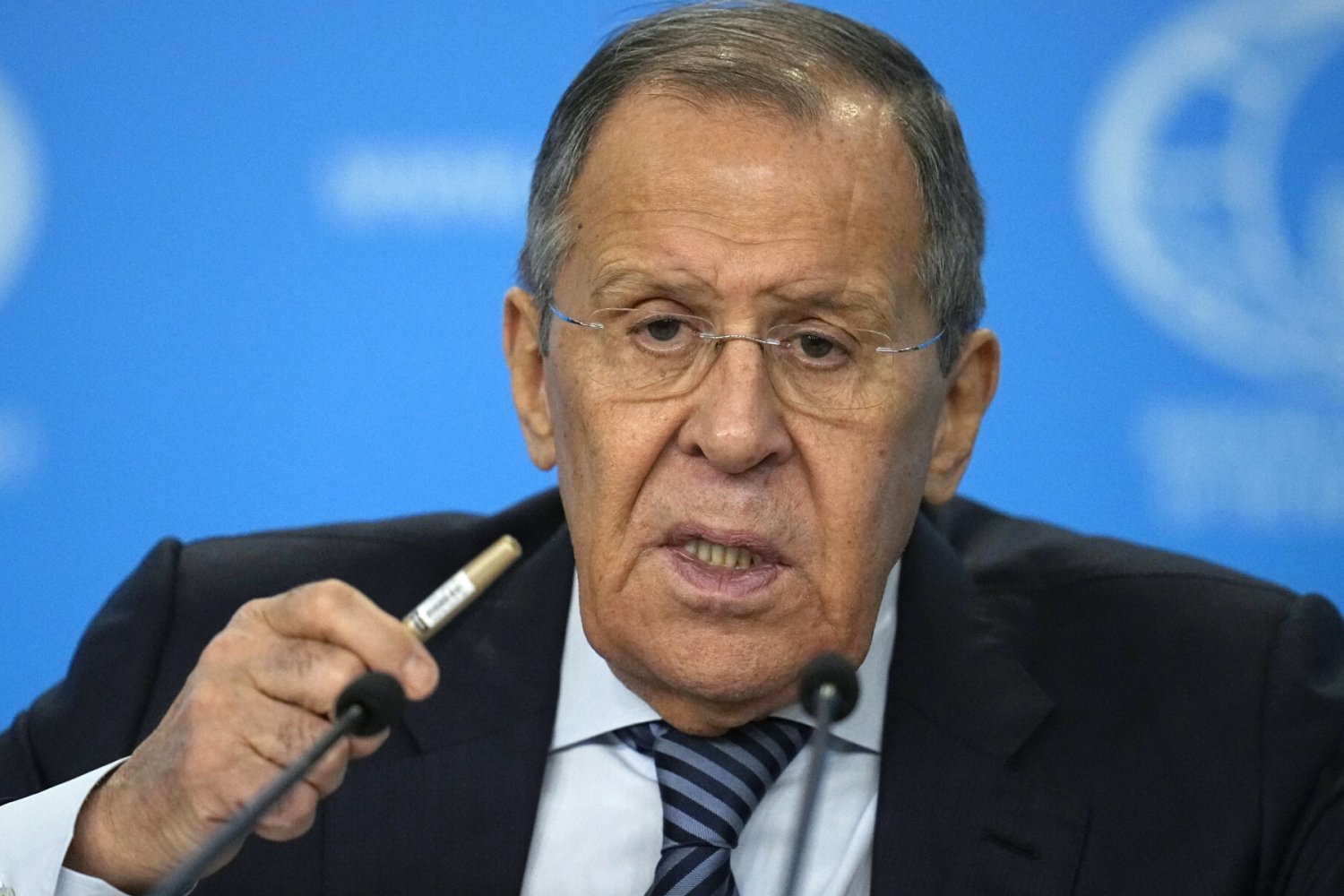 Siergiej Ławrow na konferencji prasowej. Porównał działania USA i państw Zachodu do działań Adolfa Hitlera