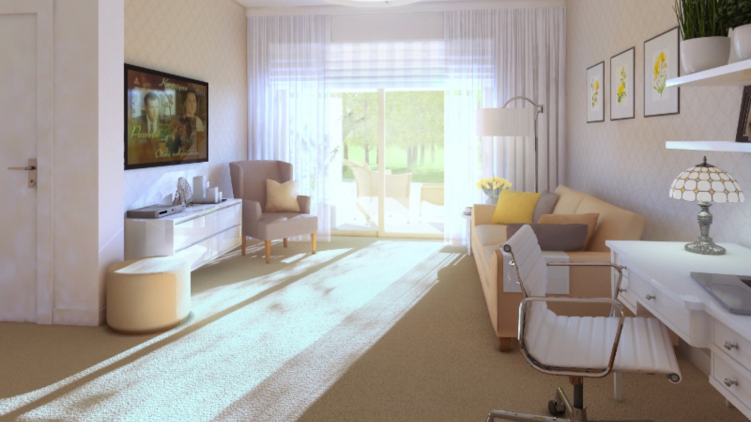 Pokój dzienny w Senior Apartments